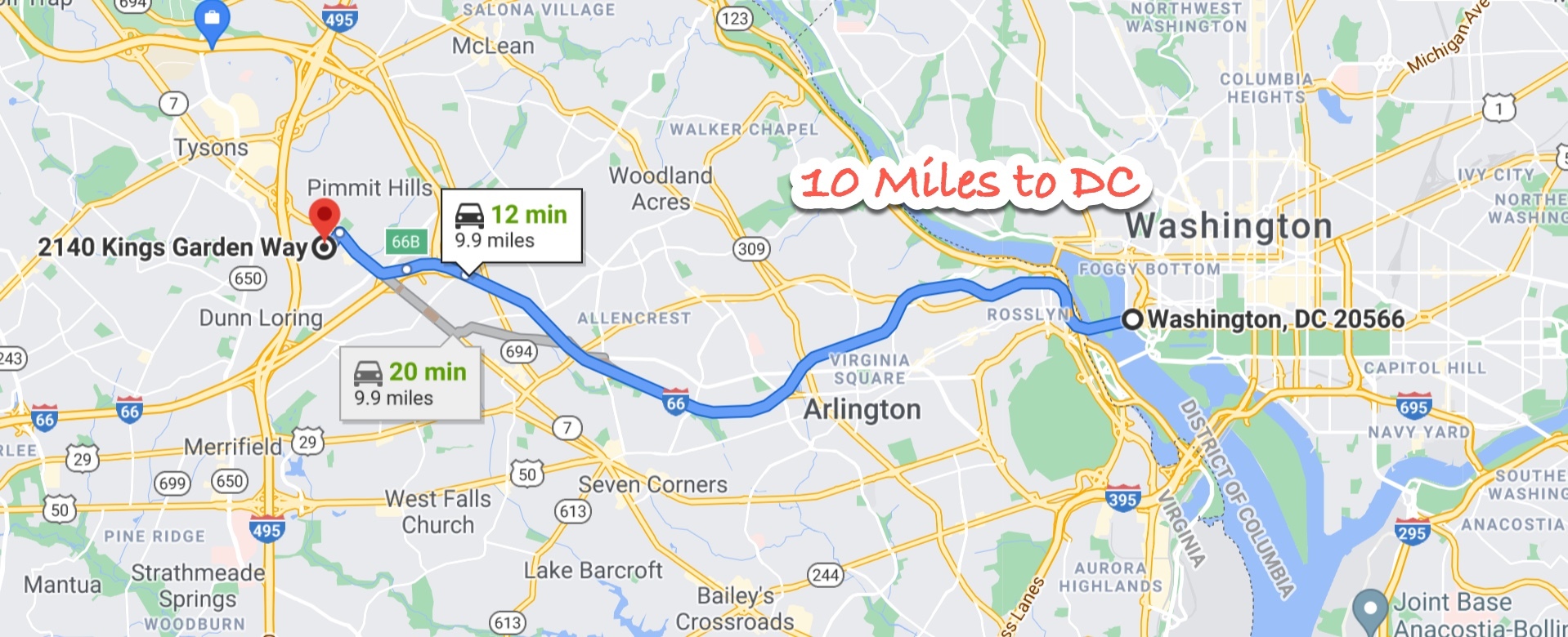 10 miles to DC